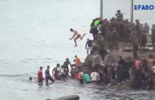 Hiszpańscy żołnierze wrzucili do morza uchodźców przybywających z granicy maroka