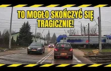 Rozpędzony pociąg przejechał między samochodami na przejeździe. Rogatki w górze!