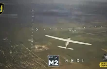 Żołnierze M2 Służby Bezpieczeństwa Ukrainy niszczą wrogi dron Orłan
