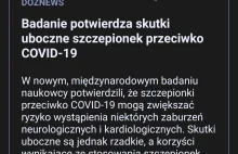 Badanie potwierdza skutki uboczne szczepionek przeciwko covid-19