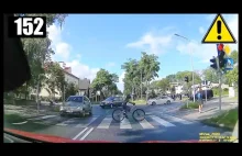 Kobieta prawie potrąca rowerzystę na przejściu dla pieszych