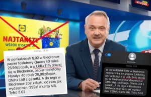 Biedronka wysyła SMS-y klientom, że u nich jest tanio, a w Lidlu drogo.