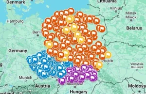 Mapa zamków z Polski, Czech i Słowacji