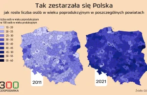 Polska się starzeje, ale nierówno. Niektóre powiaty są znacznie powyżej średniej