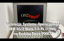Instalacja IBM OS/2 PL (1994) na Toshiba Tecra 700CT (1995)