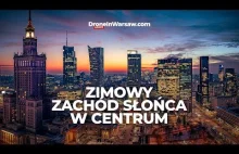 Zjawiskowy zimowy zachód słońca w centrum Warszawy (4K)