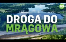 Mazury z lotu ptaka: Jezioro Gielądzkie i droga S16 Borki Wielkie - Mrągowo