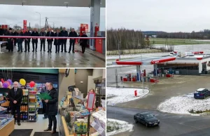 Tak otwierali stację Orlen. Było przecięcie wstęgi, poświęcenie, przemówienia...