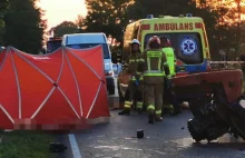 Ciągnik rozerwało na pół, nie żyje motocyklista