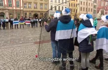 "Uwolnić więźniów politycznych". Protest Wolnych Rosjan na wrocławskim rynku