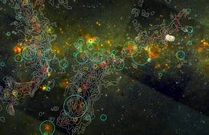 Zderzenia włókien w obłoku molekularnym G34