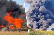 Dawno pożaru nie było - pali się baza transportowa w Ławkach