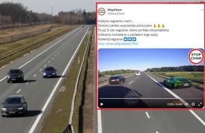 Zielone Lamborghini znowu łamie przepisy. To blamaż polskiej policji