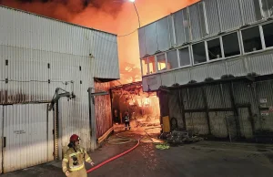 Pożar hali w Mierzynie