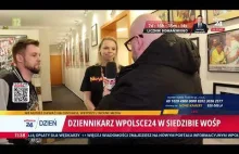 Dziennikarz wPolsce24 kompromituje się w siedzibie WOSP
