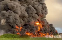 Wielki pożar zbiornika z paliwem na okupowanym Krymie.