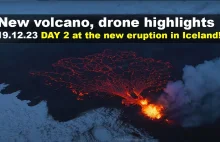 Nowo powstający wulkan na Islandii. Widok z drona.