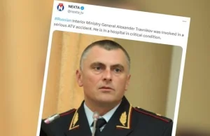 Rosyjski generał trafił do szpitala w krytycznym stanie. Miał wypadek