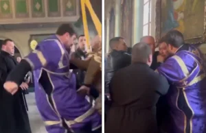 Ukraina. Żołnierz wszedł do cerkwi i zadał pytanie. Został pobity przez moskiews