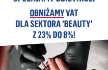 Rząd obniża VAT dla branży "Beauty" zamiast 23% będzie 8%