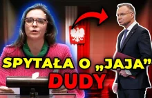 Jachira w Sejmie z mównicy pytała o "Jaja Dudy"