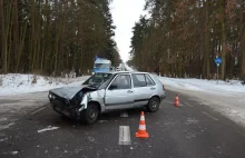 Zbeniny: Pijany kierowca zderzył się z ciężarówką, zabrakło skali w alkomacie.