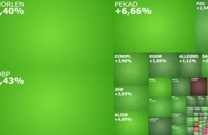 Euforia na GPW po wyborach parlamentarnych. WIG20 rośnie o ponad 3 proc.