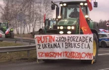 „Putin zrób porządek z Ukrainą”. Skandaliczny transparent na proteście rolników