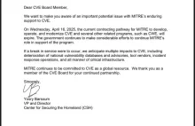 Wsparcie MITRE dla programu CVE wygasło z dniem dzisiejszym