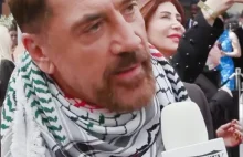 Javier Bardem na rozdaniu nagród Emmy przeciw ludobójstwu w Gazie
