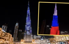 Otwarcie wsparli Rosję. Najwyższy budynek świata rozbłysnął w kolorach flagi.
