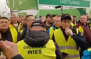 Rolniczy protest na targach Agrotech