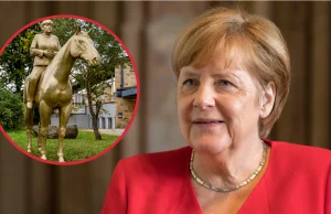 Niemcy: Runął pomnik Angeli Merkel na koniu.