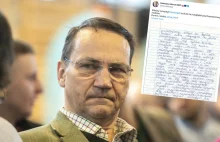 Radosław Sikorski pokazał list z pogróżkami. "Dumni z siebie, TVP Info?"