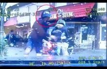 "Policjanci nie mogły wierzyć". Pasażer motocykla zamiast kasku miał... maskę sp