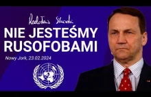 Radosław Sikorski bezlitosny dla ambasadora Rosji. Wystąpienie w ONZ, 23.02.2024