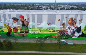 Największy w Polsce mural powstał an zakładzie produkującym dżemy "Łowicz"