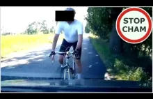 Rowerzysta jedzie pod prąd i ma pretensje - "człowiek morderca" #1216 Wasze film