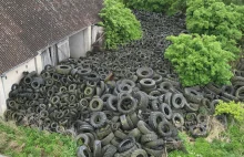 Tysiące zużytych opon na nielegalnym składowisku pod Malborkiem