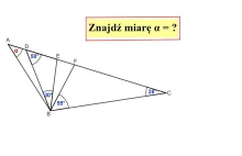 Znajdź miarę kąta w trójkącie.