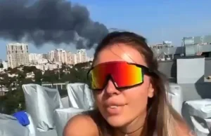 Naokoło rakiety, a Ukrainki trenują na dachu. Nagranie szybko stało się viralem