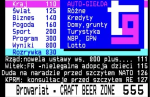 Pub reklamuje się na... telegazecie. Tak. To ciągle istnieje