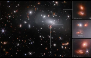 Webb sfotografował trzy obrazy tej samej galaktyki z supernową na jednym