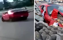 Pijany szalał i rozbił sportowe auto. Chwalił się, że jest synem policjanta