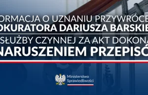Dariusz Barski pozbawiony funkcji Prokuratora Krajowego