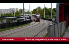 W Gdańsku wybudowano estakadę dla tramwajów o prędkości projektowej 15 km/h.