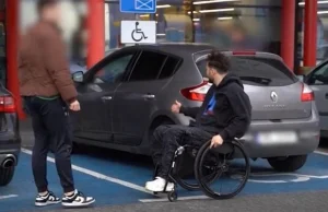Niepełnosprawny ośmieszył kierowcę. Nagranie ma 3,8 mln wyświetleń