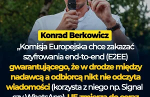 Berkowicz: UE zmierza do coraz dalej idącej inwigilacji.