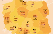 Mapa cen polskich mieszkań. W Krakowie już prawie tak drogo, jak w Warszawie