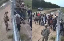 Migranci w Teksasie. Amerykańska żołnierka udostępniła im przejście